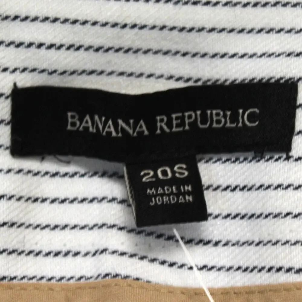 Banana Republic Washable Stretch linen striped wide leg crop pants 20 S